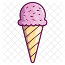 Cono de helado de fresa  Icono