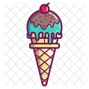 Cono de helado de bola  Icono