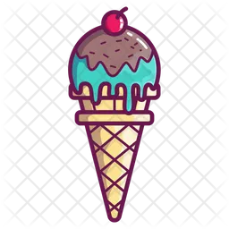 Cono de helado de bola  Icono