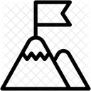 Conquista Pico Da Montanha Bandeira Ícone