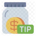 Propina Tarro Dinero Icono