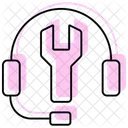 Icone De Linha Fina De Sombra De Cor De Reparo De Fone De Ouvido Icon
