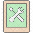 Icone De Cor Linear De Reparo De Tablet Icon