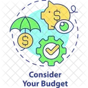 Consider your budget  Icon