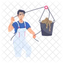 Construction Bucket Mud Bucket Construction Worker Icon