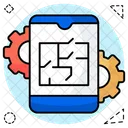 Construction Map Blueprint Engineering Map Icon