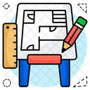 Construction Map Blueprint Engineering Map Icon