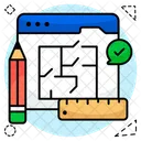 Construction Map Blueprint Engineering Map Icon