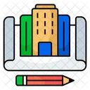 Construction Map Blueprint Engineering Map Icon