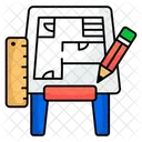 Construction Map Blueprint Engineering Map Icon