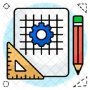 Construction Map Blueprint Engineering Map Icon