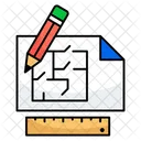 Construction Map Blueprint Engineering Map Icon