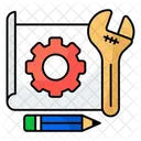 Construction Map Blueprint Engineering Map Icon