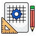 Construction Map Blueprint Engineering Map Icon