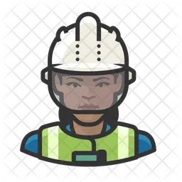 Construction Worker Black Woman  Icon