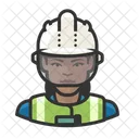 Construction Worker Black Woman Avatar User Icon
