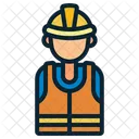 Worker Construction Helmet Icon