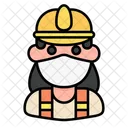 Construction Worker Avatar Woman Icon