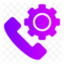 Consulting Phone Call Gears Icon