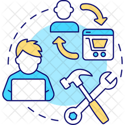 Consumer to business Icon - Download in Colored Outline Style