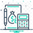 Finanzas Bloc De Notas Calculadora Icono