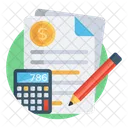 Relatorio Fiscal Contabilidade Orcamentaria Documento Fiscal Ícone
