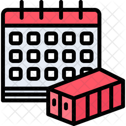 Container Shipping Date Icon - Download In Colored Outline Style