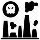 Contaminacion Del Aire Humo Crater Radiactivo Planta Industrial Calentamiento Global Icono