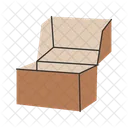 Contenedor De Papel Abierto Embalaje Caja Icono