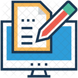 Content Icon - Download in Colored Outline Style