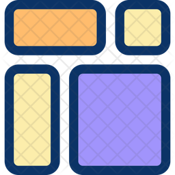 Content blocks Icon - Download in Colored Outline Style