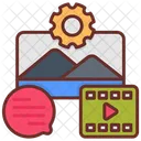 Content Management Data Management Text 아이콘