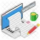 Web Blogging Content Writing Journal Icon