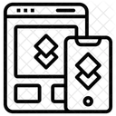 Contenu En Double Interface Adaptative Copie De Donnees Icône