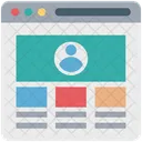 Conteudo Da Web Wireframe Grade Da Web Ícone
