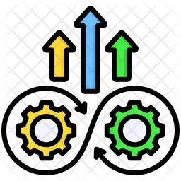 Continuous Improvement Icon - Download in Colored Outline Style