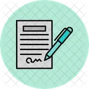 Contract Document Signature Icon