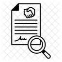 Contract with Magnifying Glass  Icon