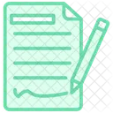 Contract Duotone Line Icon Icône