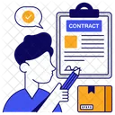 Contrat Logistique Accord Signature Icône