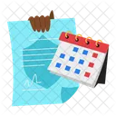 Contrato A Largo Plazo Calendario Documento Icono