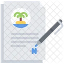 Isla Palmera Documento Icono