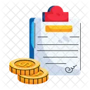 Contrato De Pagamento Acordo Financeiro Contrato De Filme Ícone