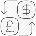 Icone De Linha Fina De Conversao De Dinheiro Ícone