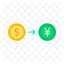 Conversão de dólar para iene  Ícone