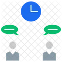 Quinze Minutes De Melee Quotidienne Temps De Conversation Communication Icône