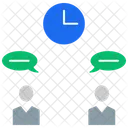 Quinze Minutes De Melee Quotidienne Temps De Conversation Communication Icône