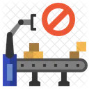Conveyor Belt Banned No Conveyor Production Icon