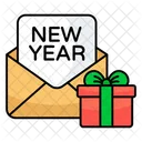 Convite De Ano Novo Cartao De Convite De Ano Novo Envelope De Convite De Ano Novo Ícone