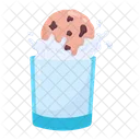 Cookie Milk Cookie Dip Milk Glass Icon
